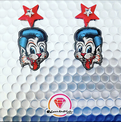 Pendientes gato pendientes rockabilly cat earrings Cartoon earrings pendientes dibujos animados