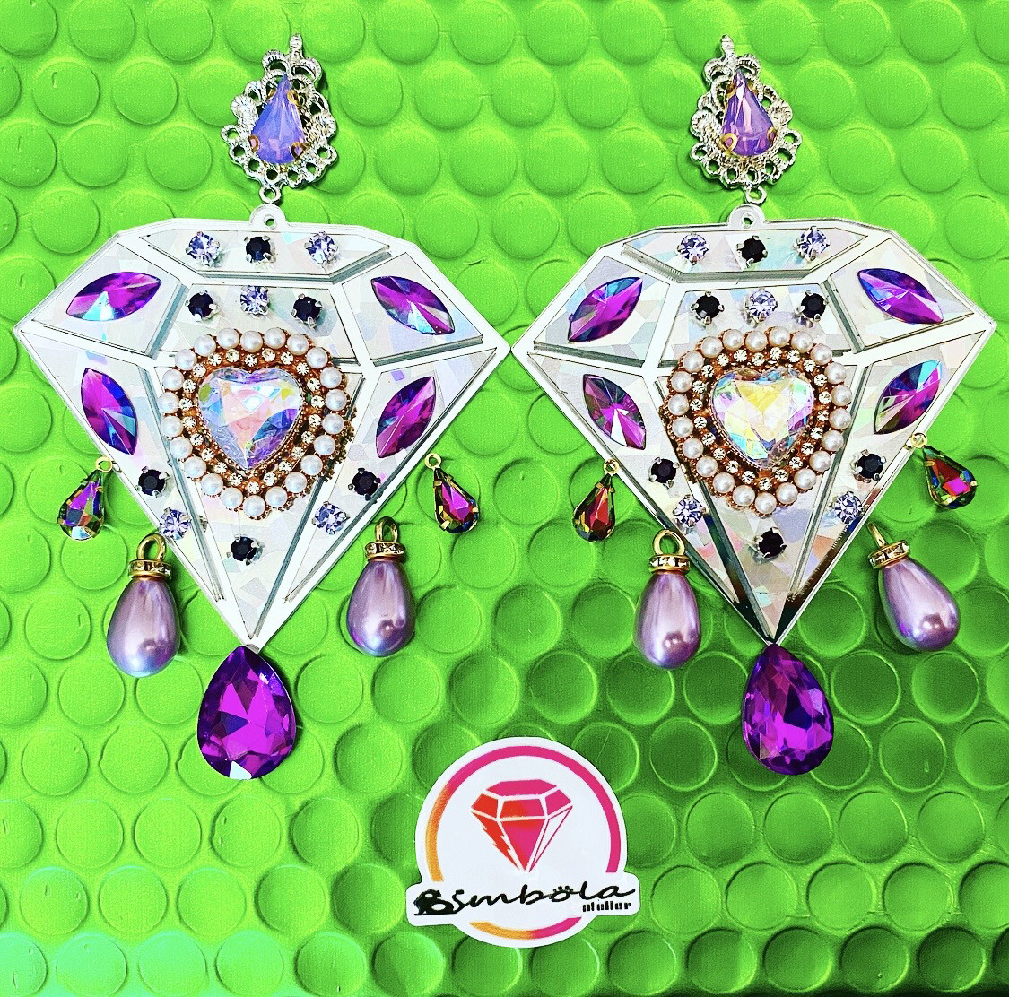 Pendientes Diamante Diamond earrings metacrilato 