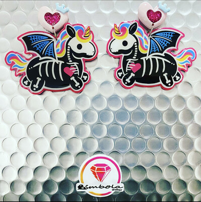 Pendientes unicornios Luxury unicorn earrings skull earrings pendientes fantasía 