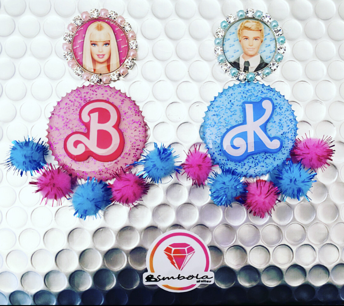 Pendientes Muñeca doll earrings pendientes Barbi Pendientes princesa pendientes chupete gender reveal pendientes Ken 