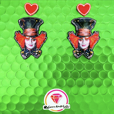 Pendientes sombrerero loco mad hatter earrings Pendientes Alicia pendientes Halloween earrings wonderland earrings ENTE SHOP DESIGN