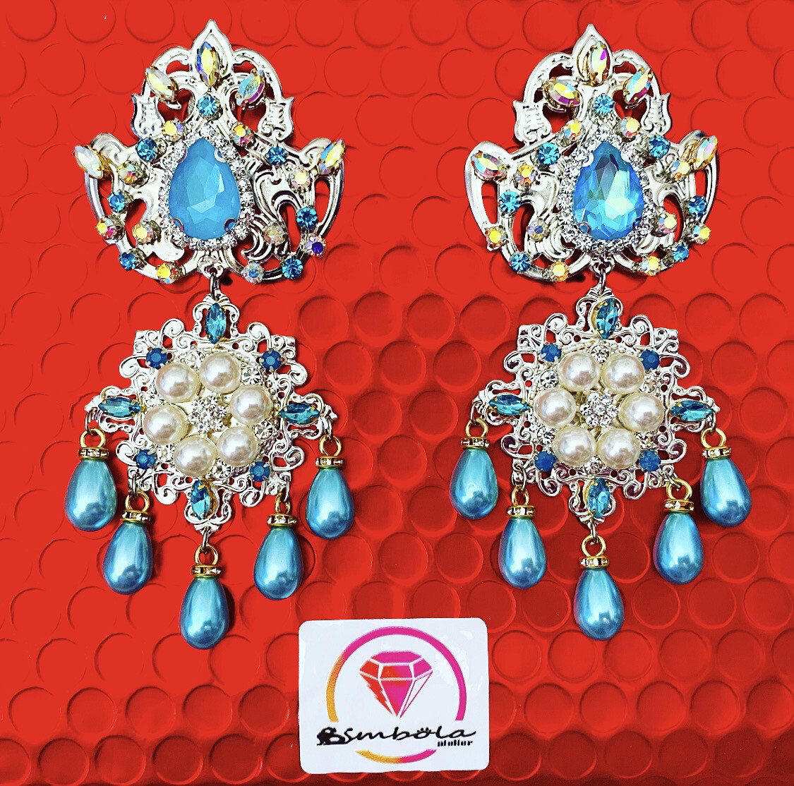 Pendientes gitana gipsy earrings pendientes etnicos pendientes strass perlas pendientes princesa