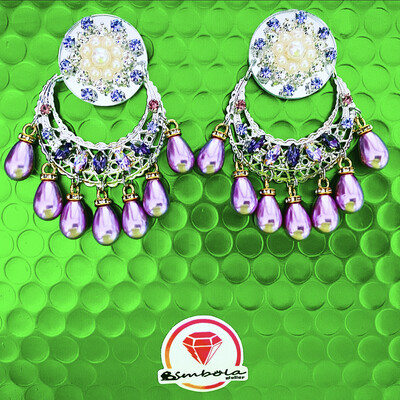 Pendientes gitana gipsy earrings pendientes etnicos pendientes strass perlas pendientes princesa