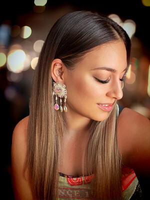 Pendientes gitana gipsy earrings pendientes etnicos pendientes strass perlas pendientes princesa