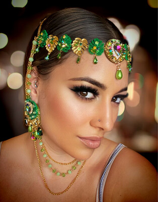 Pendientes gitana gipsy earrings pendientes etnicos pendientes strass perlas pendientes princesa tropical monstera hoja