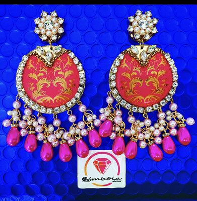 Pendientes gitana gipsy earrings pendientes etnicos pendientes strass perlas pendientes princesa