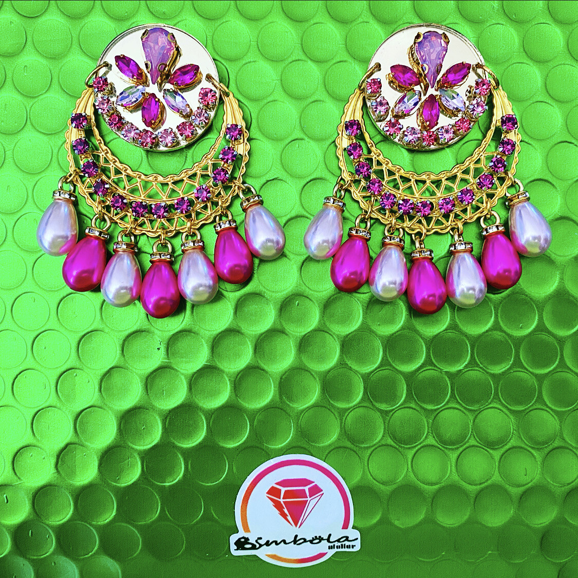 Pendientes gitana gipsy earrings pendientes etnicos pendientes strass perlas pendientes princesa
