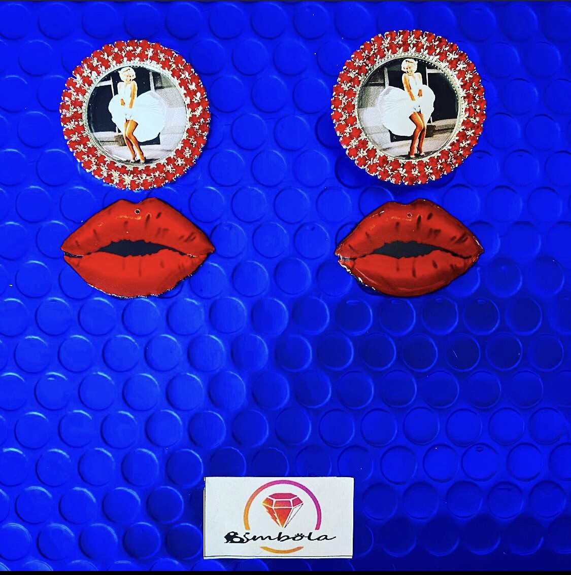 Pendientes Marilyn Monroe earrings pendientes labios strass perlas pendientes princesa 
