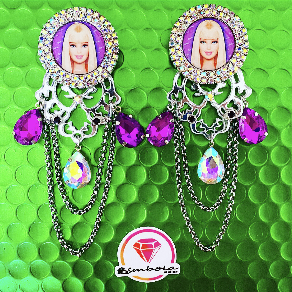 Pendientes Muñeca doll earrings pendientes Barbi Pendientes princesa