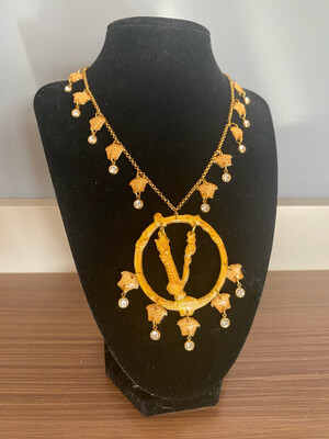 Collar barroco collar dorado collar flores collar metacrilato 