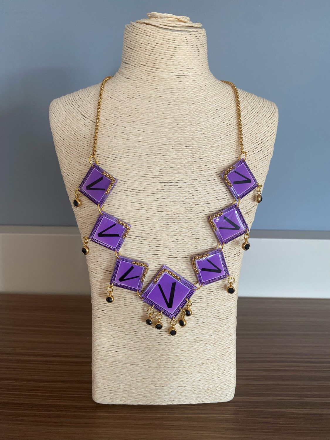 Collar barroco collar dorado collar flores collar metacrilato 