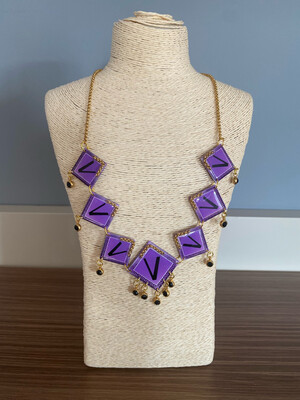 Collar barroco collar dorado collar flores collar metacrilato 
