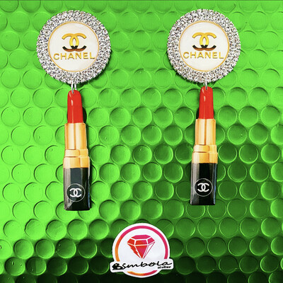 Pendientes labios lips earrings pendientes pintalabios strass perlas pendientes princesa