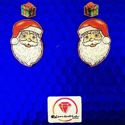 Pendientes papa Noel santa Klaus earrings Freak earrings Christmas earrings pendientes navidad 