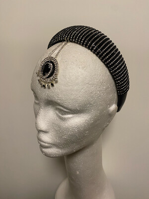 Diadema strass diadema negra diadema pedrería diadema incrustaciones