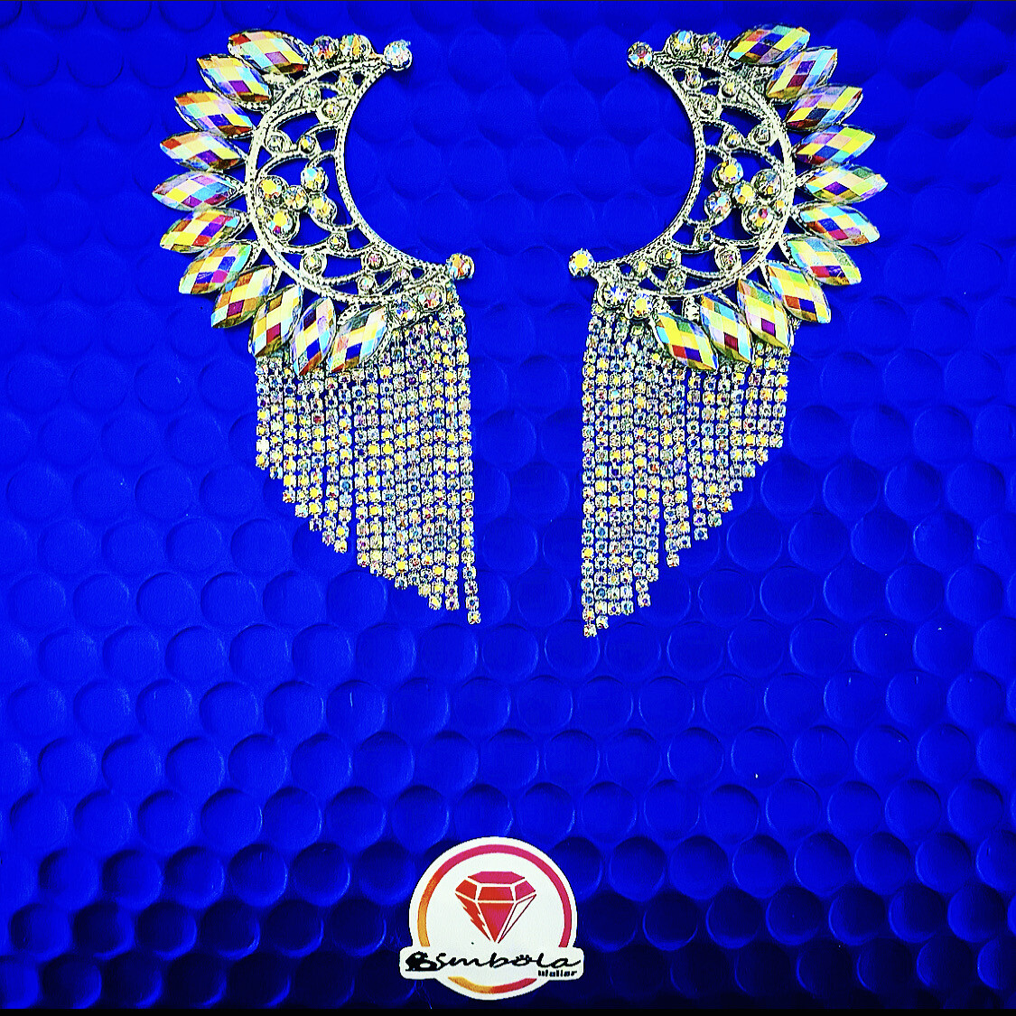 Pendientes gitana gipsy earrings pendientes etnicos pendientes strass perlas pendientes princesa luna