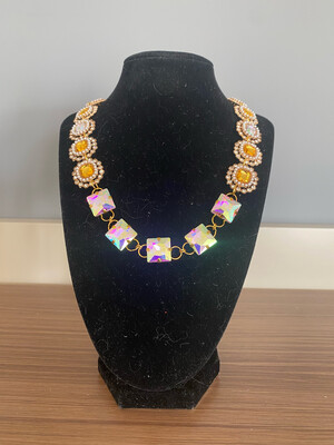 Collar barroco collar dorado collar hombre collar metacrilato 