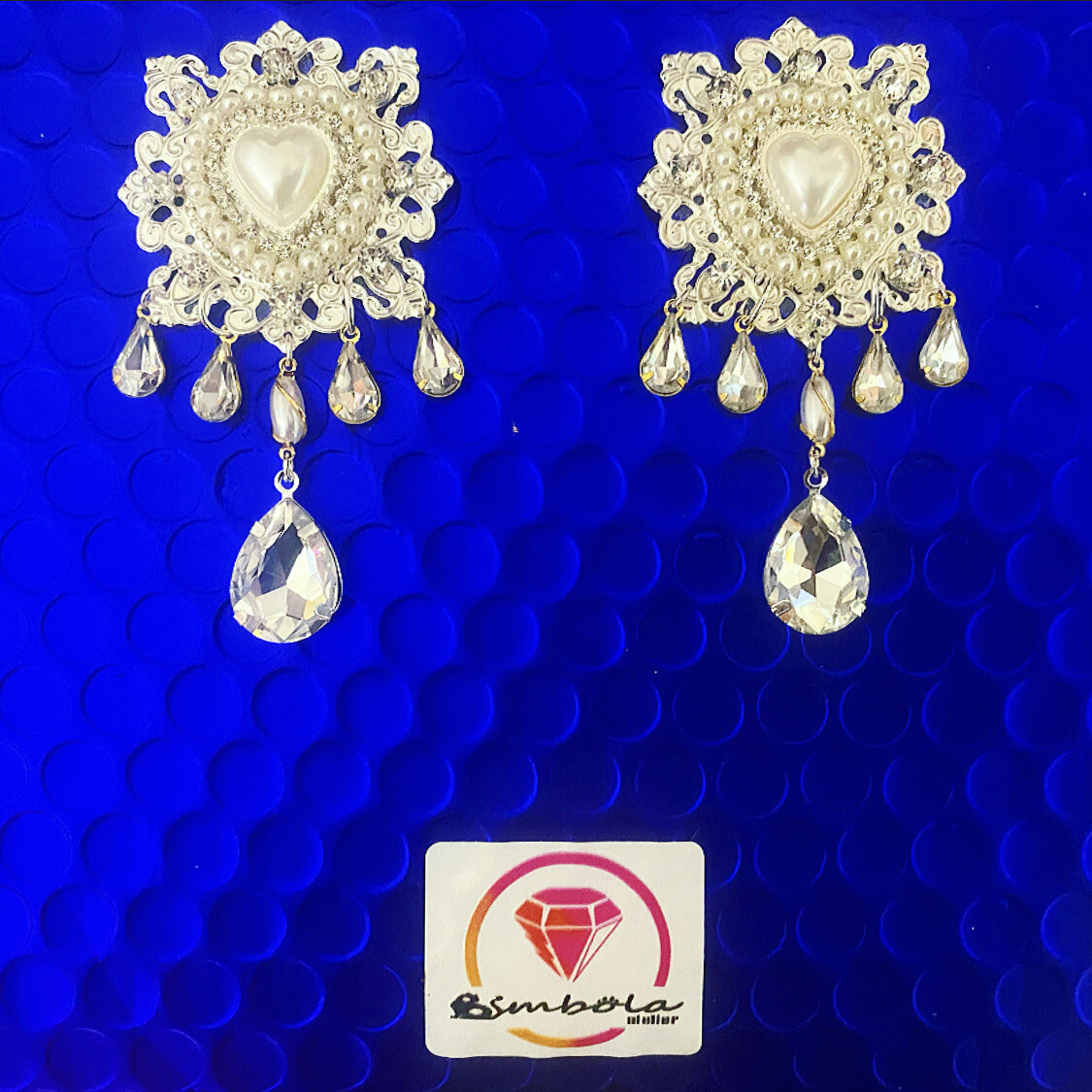 Pendientes gitana gipsy earrings pendientes etnicos pendientes strass perlas pendientes princesa plateados
