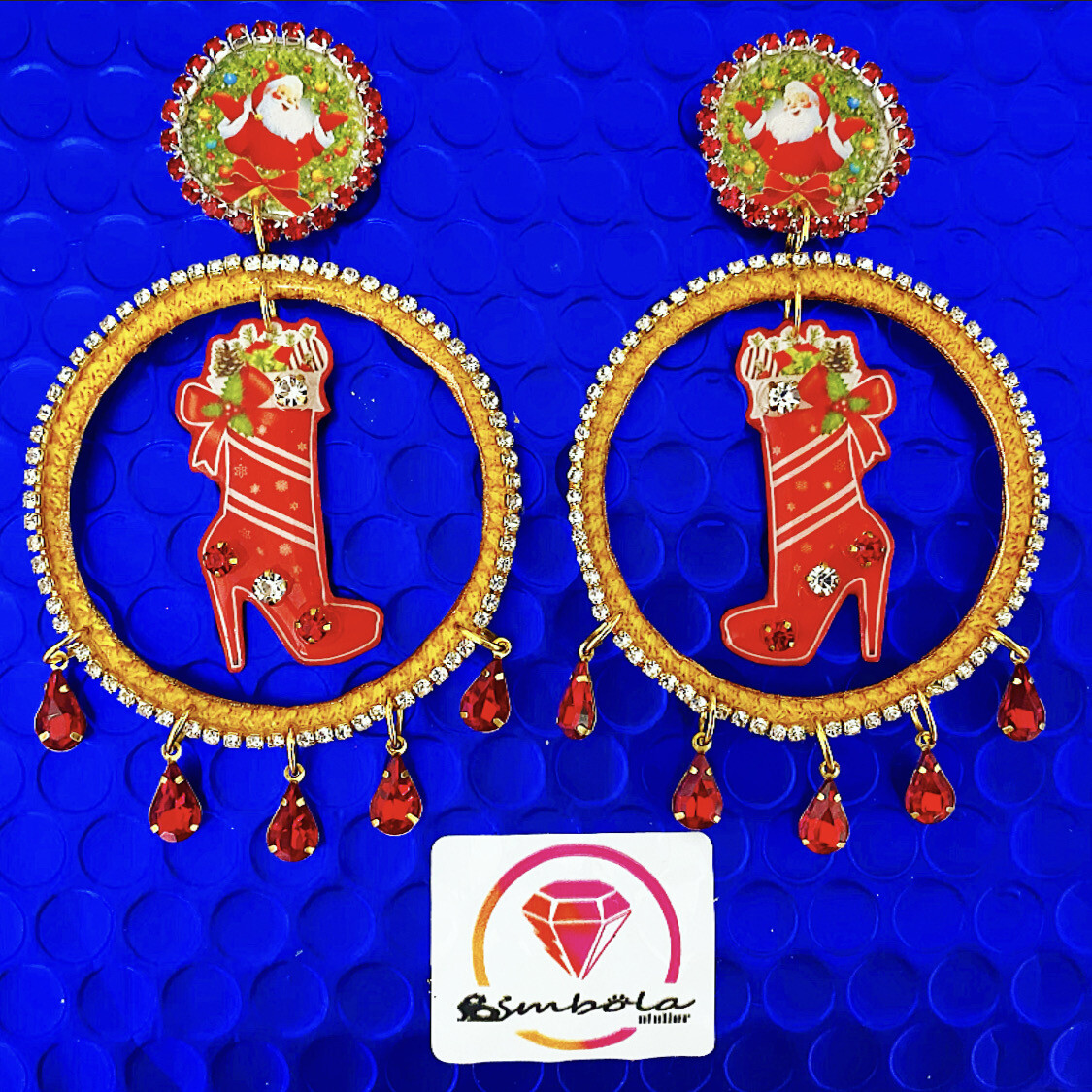 Pendientes papa Noel navidad pendientes navideños 