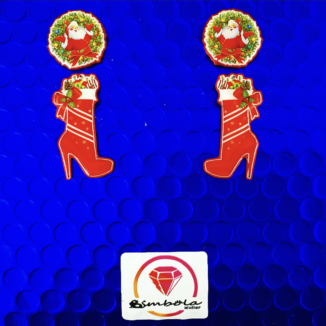 Pendientes papa Noel santa Klaus earrings Freak earrings Christmas earrings pendientes navidad 