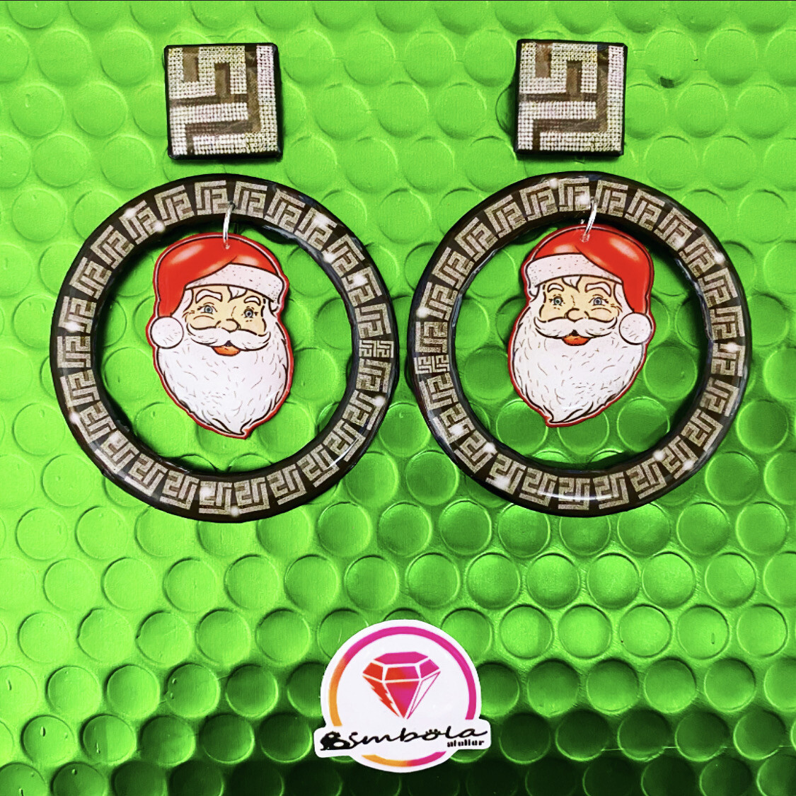 Pendientes papa Noel navidad pendientes navideños 