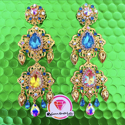 Pendientes gitana gipsy earrings pendientes etnicos pendientes strass perlas pendientes princesa