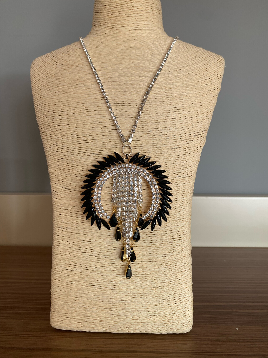 Collar cadena acero collar pedrería collar strass étnico gipsy 