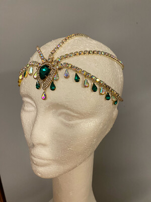 Tiara de cadena de acero Tiara cadena strass Tiara diamante pedrería lágrimas pepitas boreal oro plata boreal