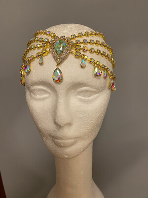 Tiara de cadena de acero Tiara cadena strass Tiara diamante pedrería lágrimas pepitas boreal oro corona
