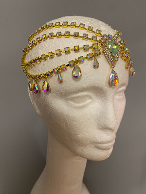 Tiara de cadena de acero Tiara cadena strass Tiara diamante pedrería lágrimas pepitas boreal oro corona