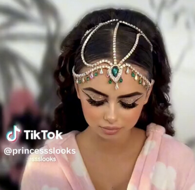 Tiara de cadena de acero Tiara cadena strass Tiara diamante pedrería lágrimas pepitas boreal oro plata boreal