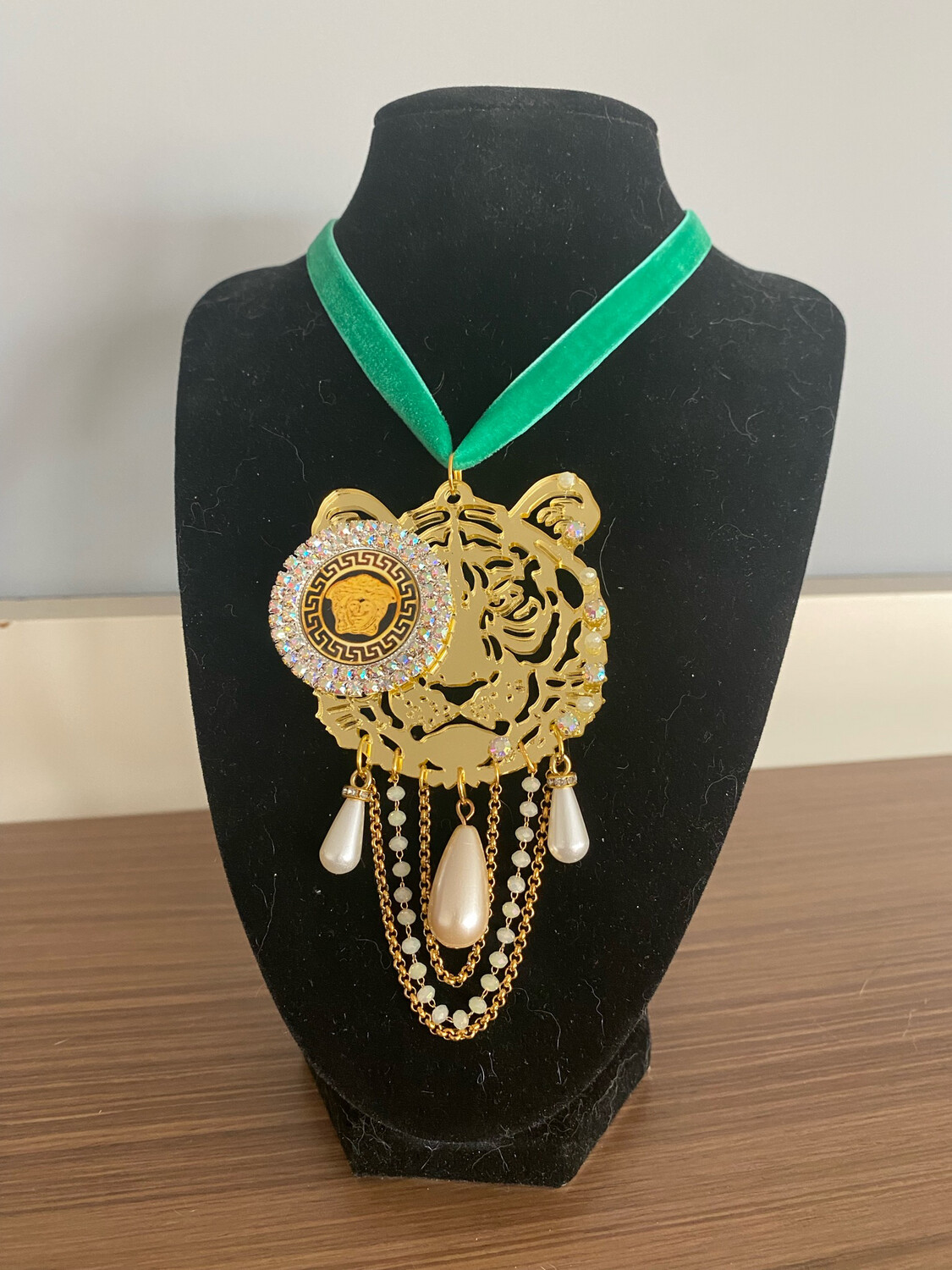 Collar tiger necklace glitter collar acero de charm collar tigre