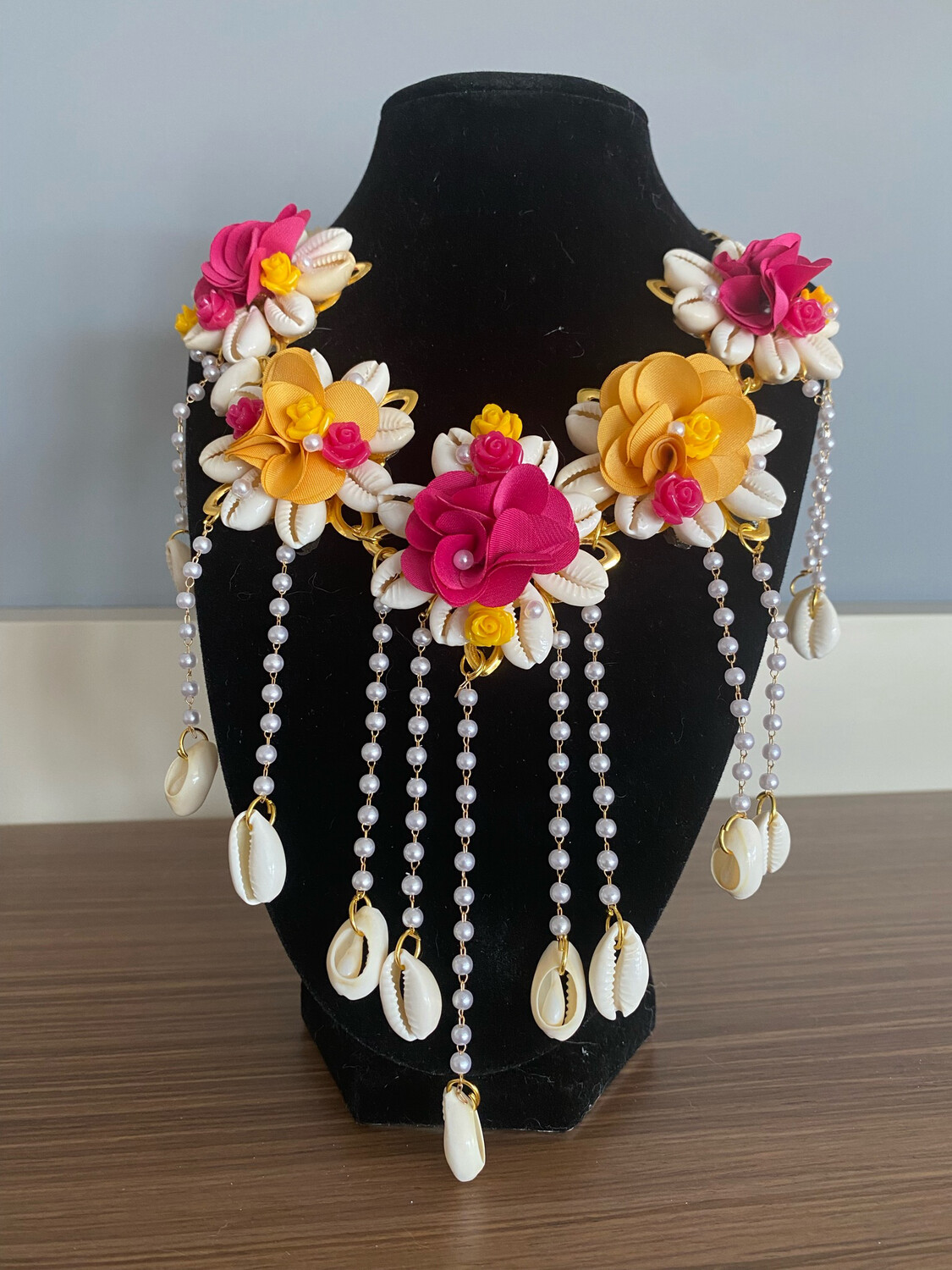 Collar Perlas collar flores tela collar conchas collar cuentas facetadas