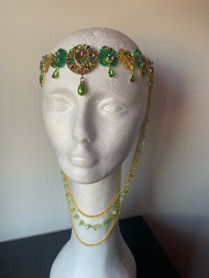 Tiara de cadena de acero Tiara cadena strass Tiara diamante pedrería lágrimas pepitas boreal oro plata boreal