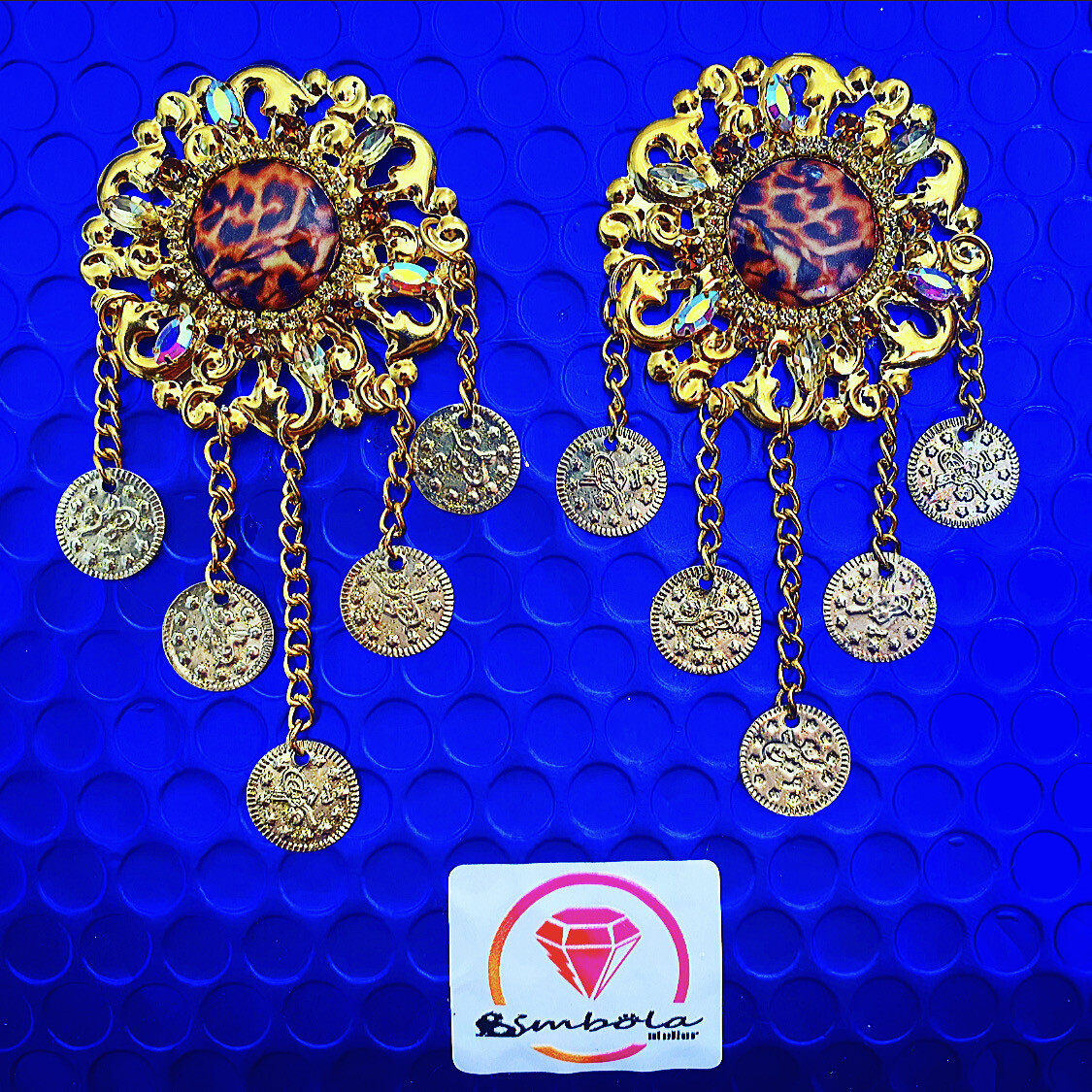 Pendientes gitana gipsy earrings pendientes etnicos pendientes animal print leopardo monedas pendientes princesa