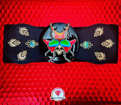 Cinto escarabajo egipcio cinturón calavera fajín cintura cuero vegano piel sintética diseño exclusivo @Ente.Shop