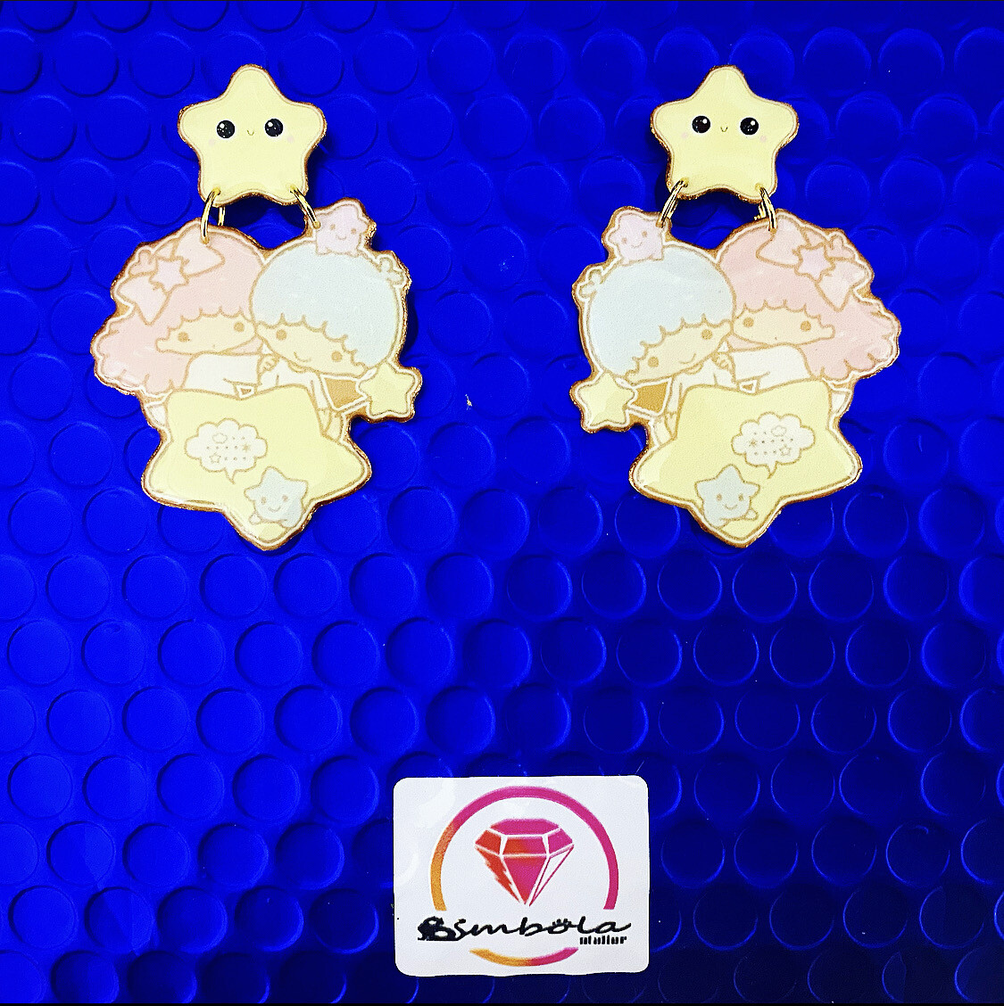 Pendientes twin pendientes dibujos animados stars 