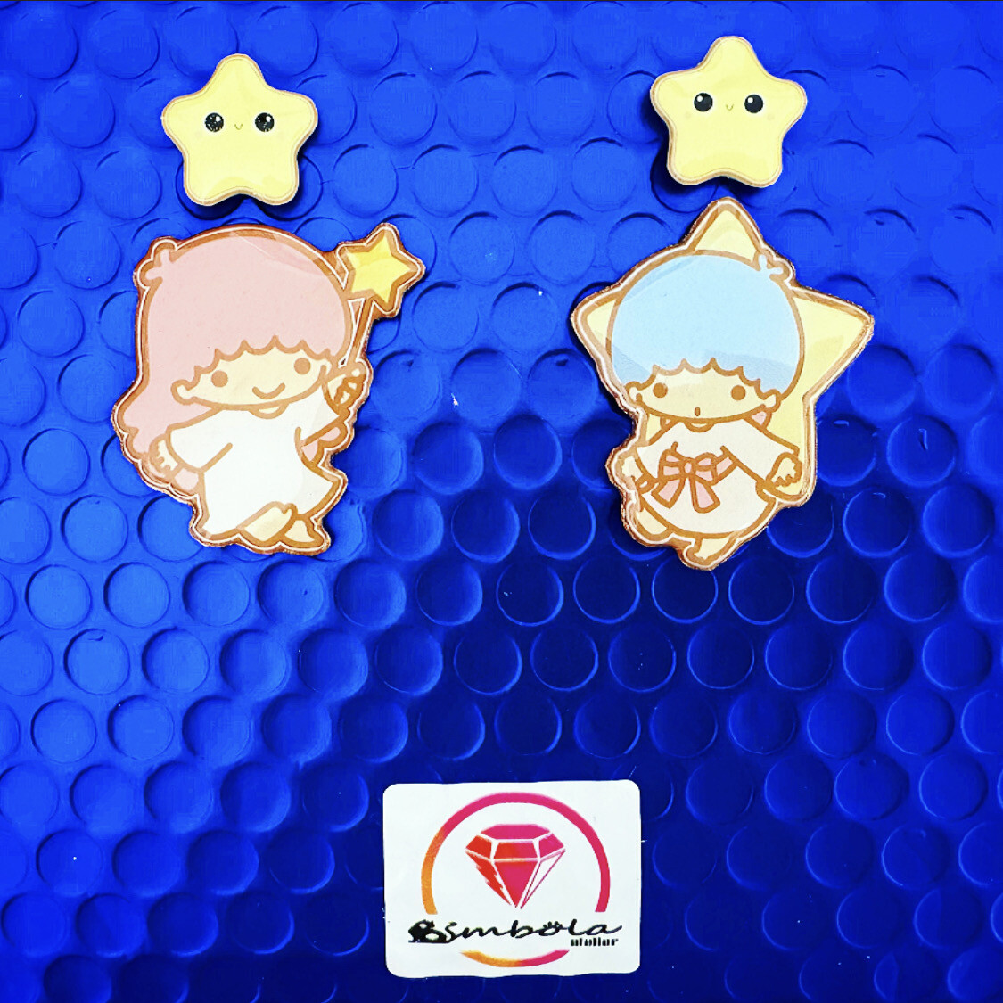 Pendientes twin pendientes dibujos animados stars 