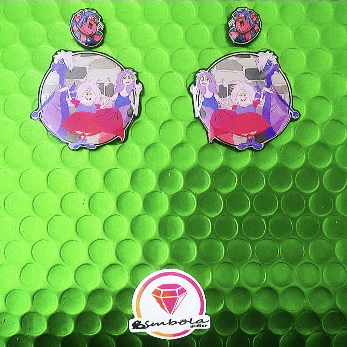 Pendientes dibujos animados 