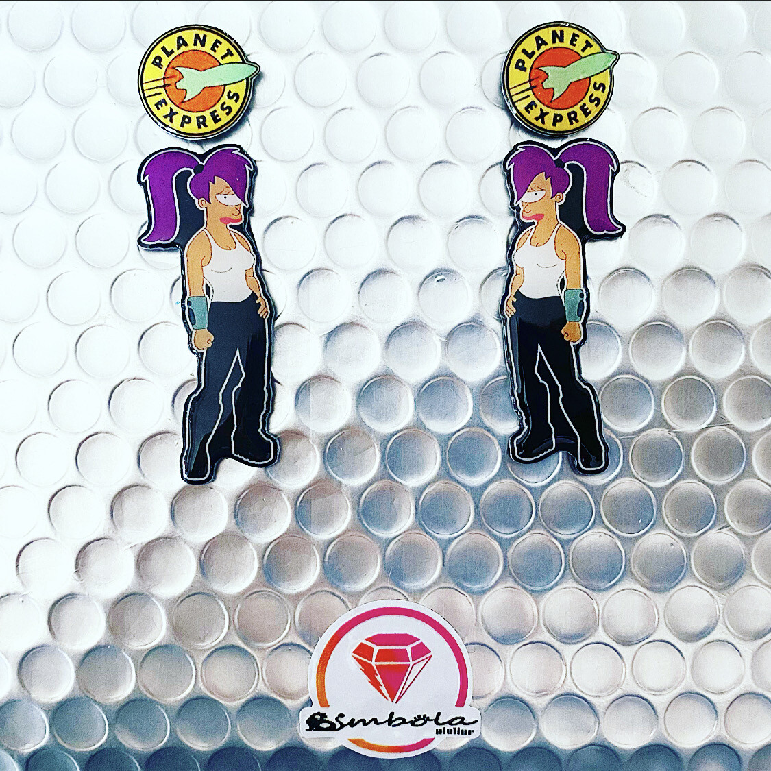 Pendientes dibujos animados Futurama Lila