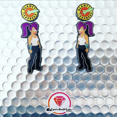 Pendientes dibujos animados Futurama Lila