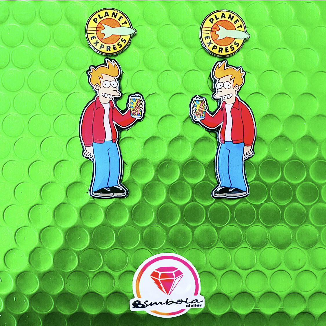 Pendientes dibujos animados Futurama Fry