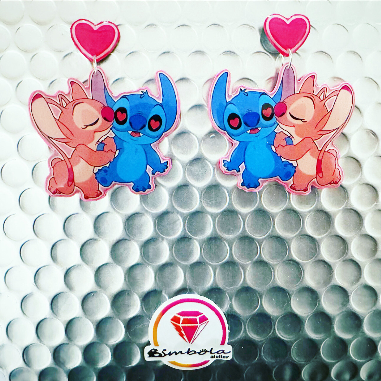 PENDIENTES STITCH EARRINGS FUNNY EARRINGS HANDMADE EARRINGS DIBUJOS ANIMADOS SAN VALENTIN