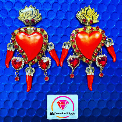 Pendientes gitana gipsy earrings pendientes etnicos pendientes strass perlas pendientes princesa sagrado corazón guindillas