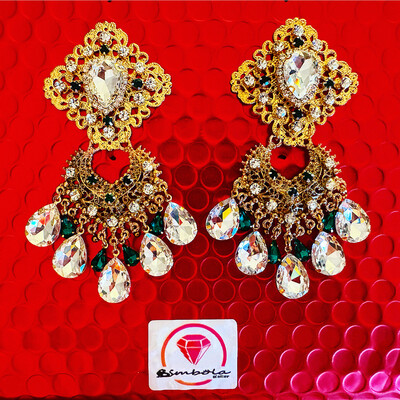 Pendientes gitana gipsy earrings pendientes etnicos pendientes strass perlas pendientes princesa invitada boda