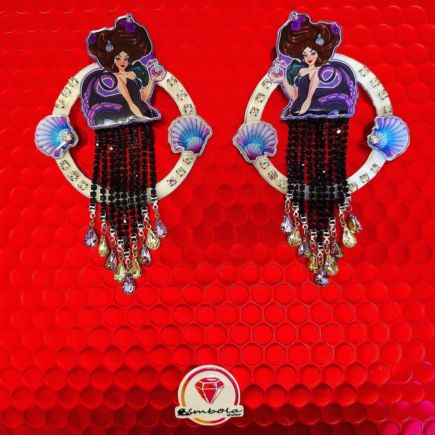 PENDIENTES SIRENITA ARIEL LITTLE MERMAID EARRINGS Pendientes princesas gipsy style villana Úrsula Ursula strass 