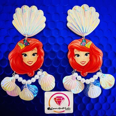 PENDIENTES SIRENITA ARIEL LITTLE MERMAID EARRINGS Pendientes princesas Perlas 
