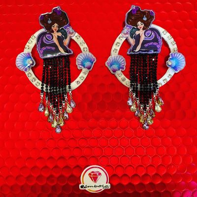 PENDIENTES SIRENITA ARIEL LITTLE MERMAID EARRINGS Pendientes princesas gipsy style villana Úrsula Ursula strass 