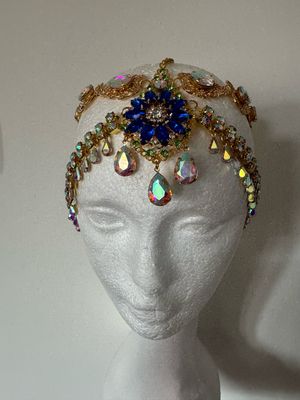 Tiara de cadena de acero Tiara cadena strass Tiara diamante pedrería lágrimas pepitas boreal oro plata boreal