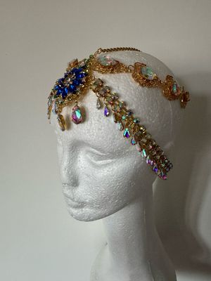 Tiara de cadena de acero Tiara cadena strass Tiara diamante pedrería lágrimas pepitas boreal oro plata boreal